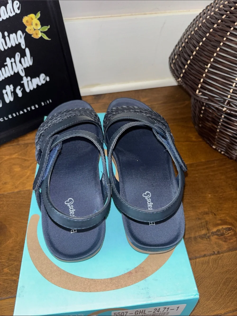 BareTraps Jalen  Navy Braided Slingback Sandals for Women 9M